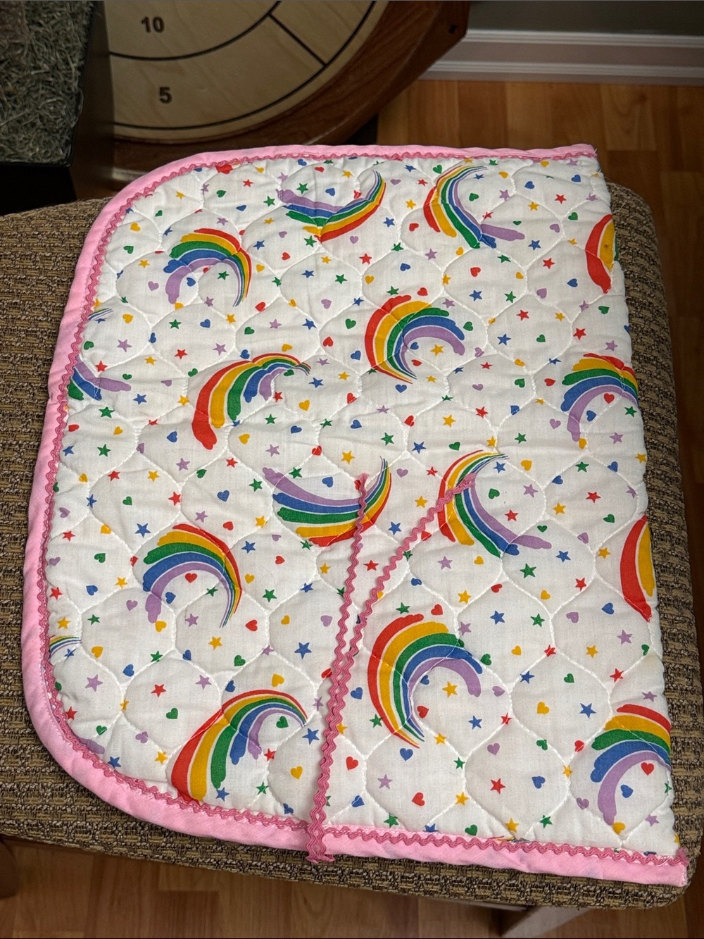 Vintage Doll Sack Bag Kidcore Aesthetic Rainbow Quilted Baby Blanket Kickrack